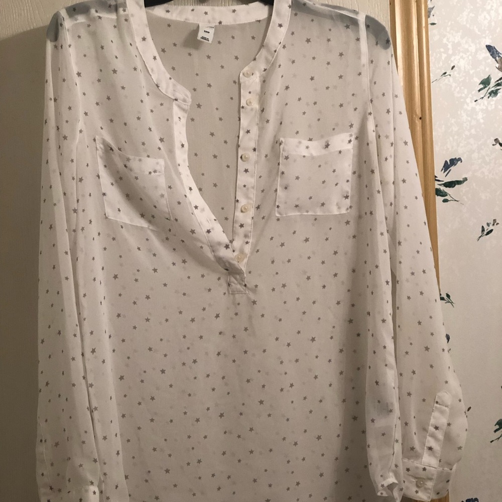 Sheer, star spotted top